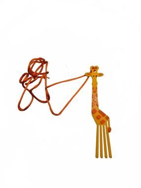 Vintage Avon Jenny Giraffe Necklace with Orange Cord in Original Box